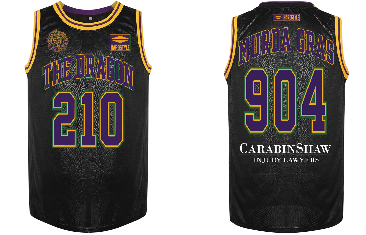 ZACH “THE DRAGON” BORREGO JERSEY - MURDA GRAS - FURY FC NOLA - BLACK DRAGON SCALE JERSEY WITH MARDI GRAS COLORS