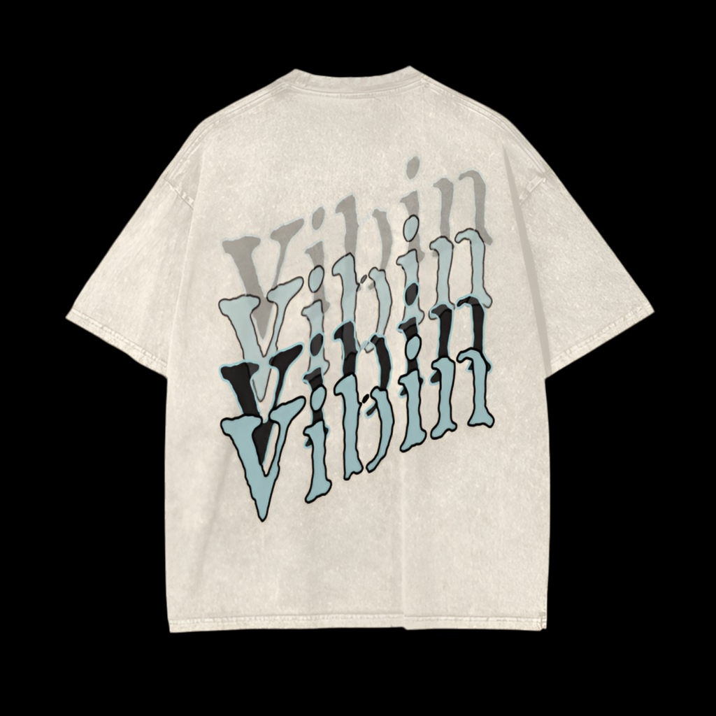 Vibin Tee - Cream Acid Wash