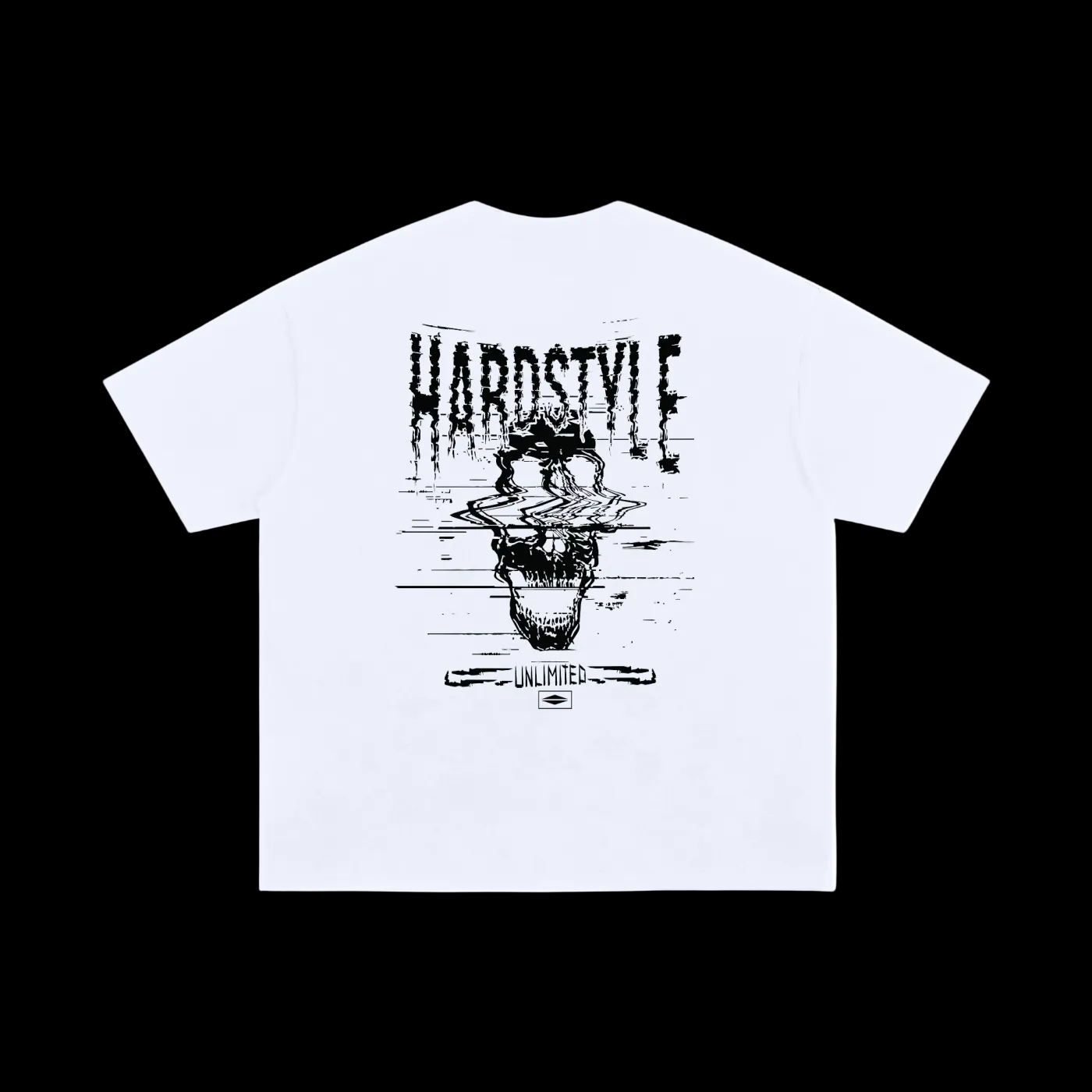GLITCH WHITE OVER SIZED STREET WEAR TEE