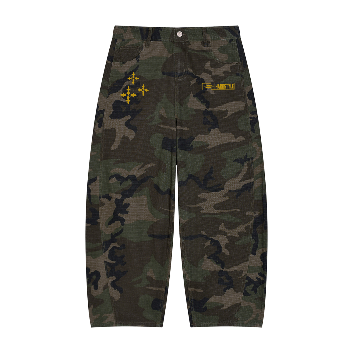 Men’s Camo Barrel Leg Cargo Pants