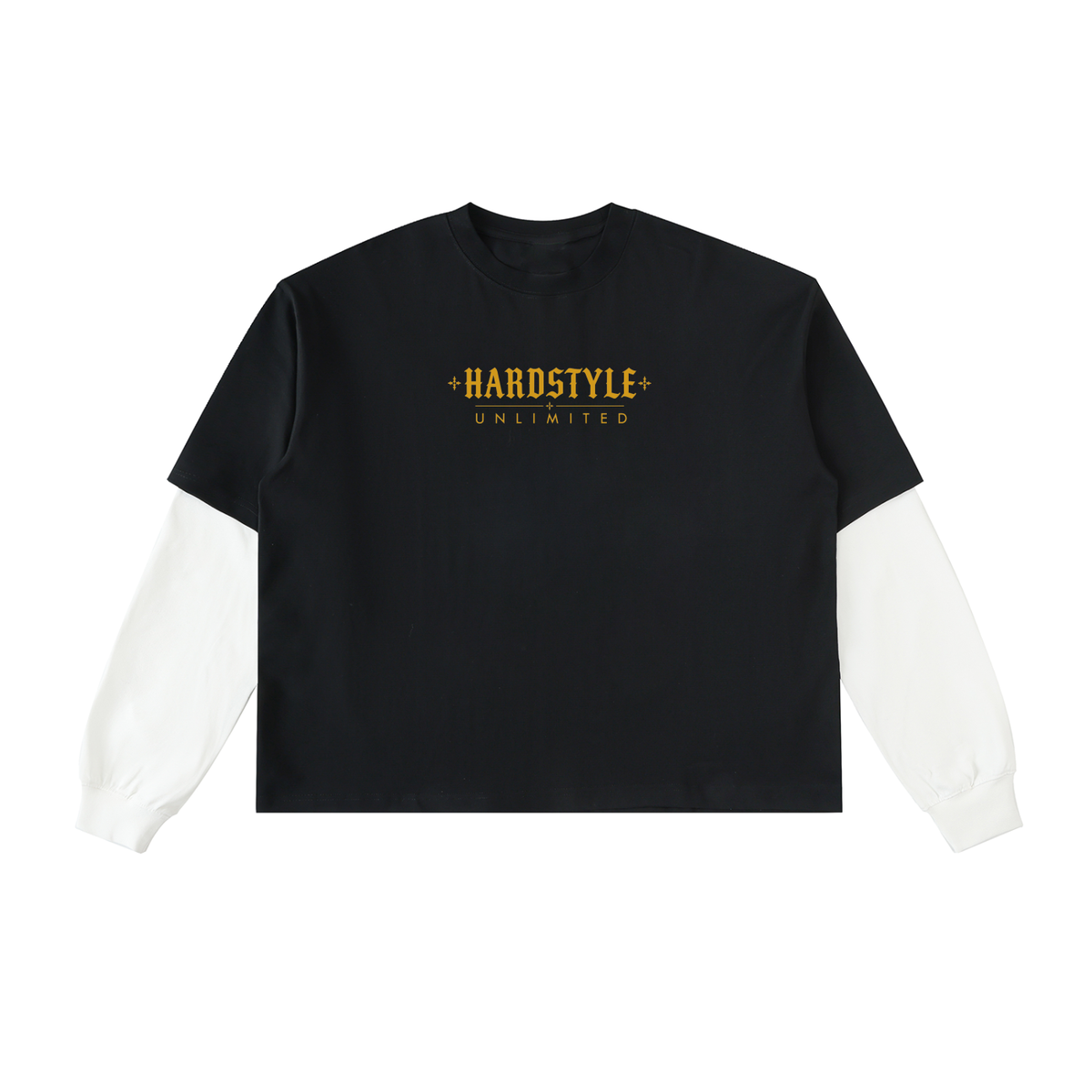 Layered Contrast Sleeve Cotton T-Shirt