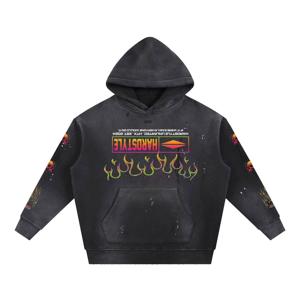 Psychadelic Wizard OG Vintage Washed Frayed Fleece Hoodie