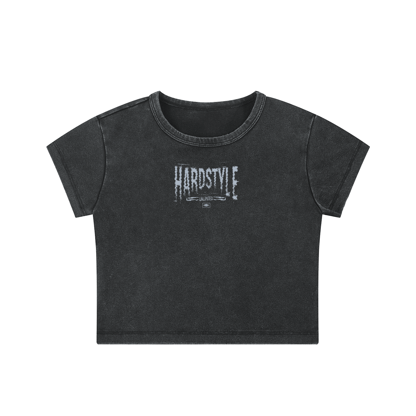 GLITCH SNOW WASHED SUMMER TIME CROP TOP