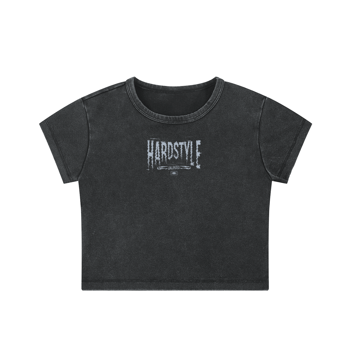 GLITCH SNOW WASHED SUMMER TIME CROP TOP