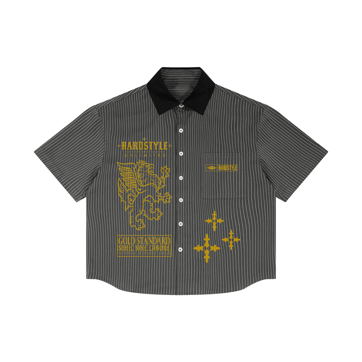 Gold Standard Unisex Striped Boxy Contrast Collar Shirt