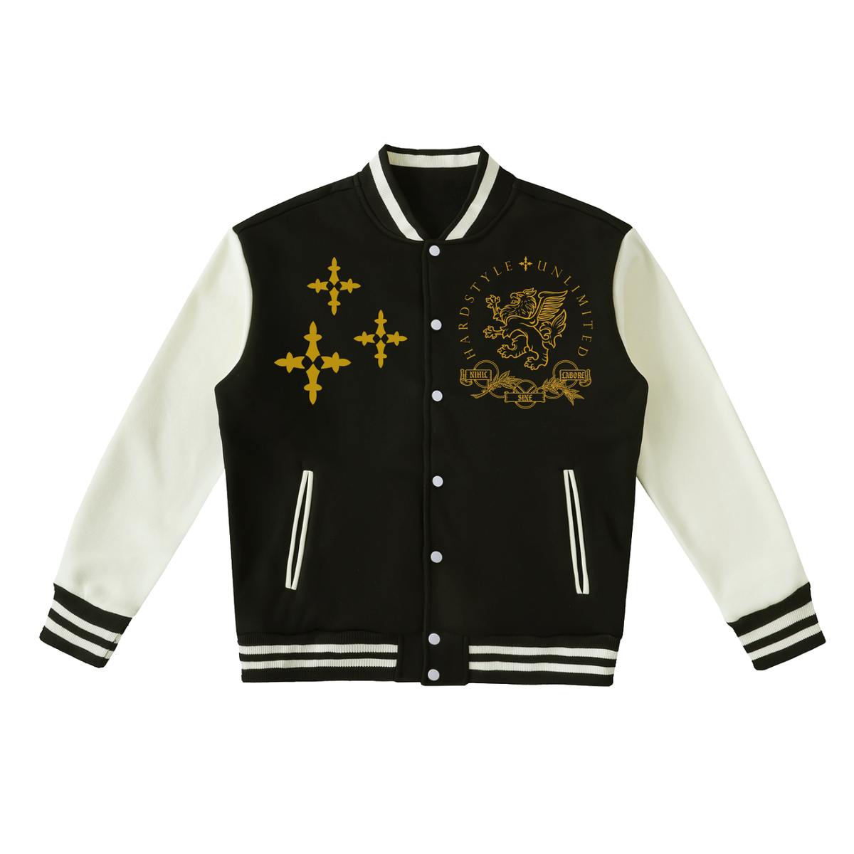 Hardstyle Unlimited Gold Standard Two-Tone Fleeced Varsity Jacket