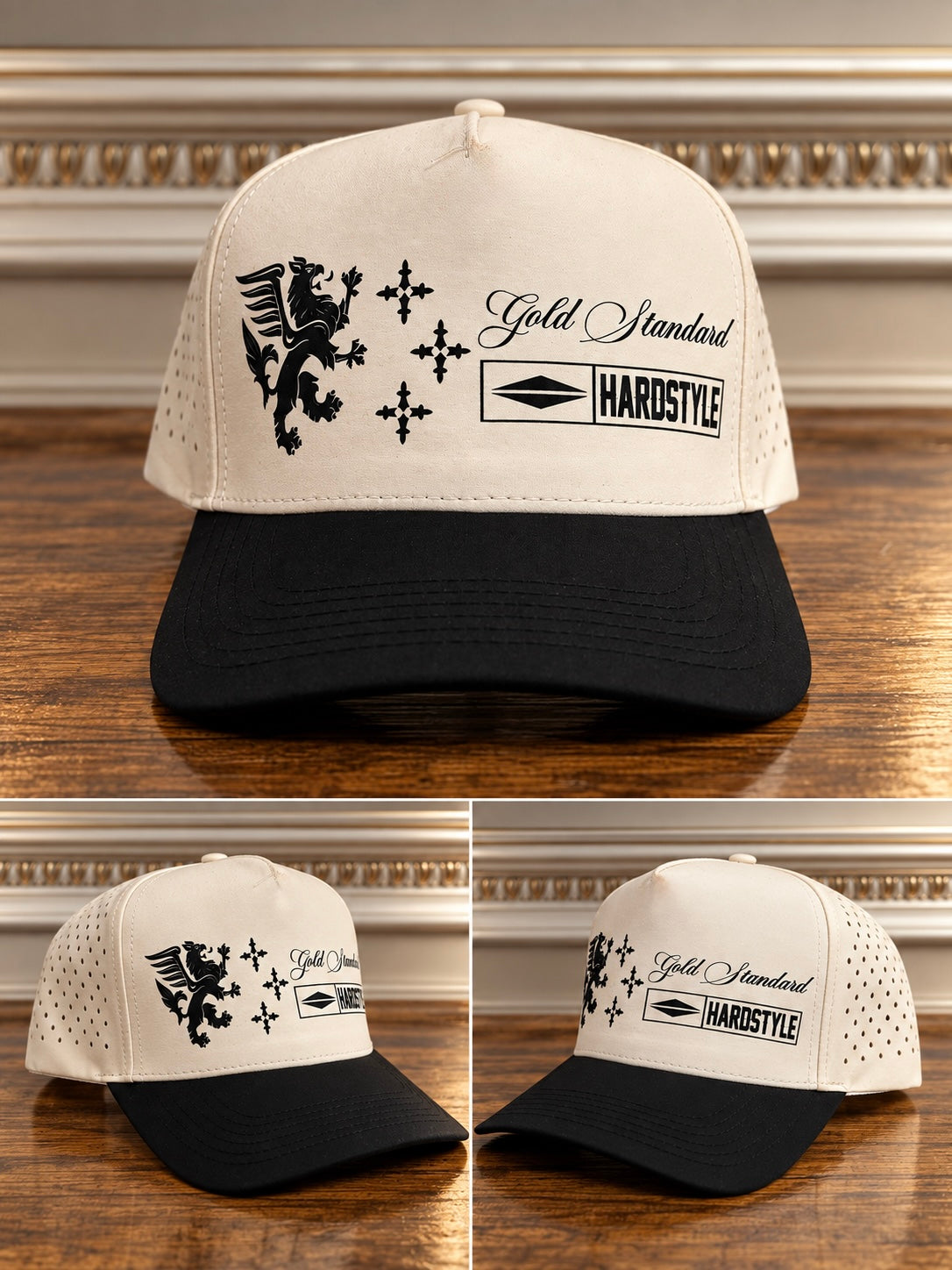 Gold Standard OG Laser Mesh Water Resistant Off White and Black Two Tone Snap Back