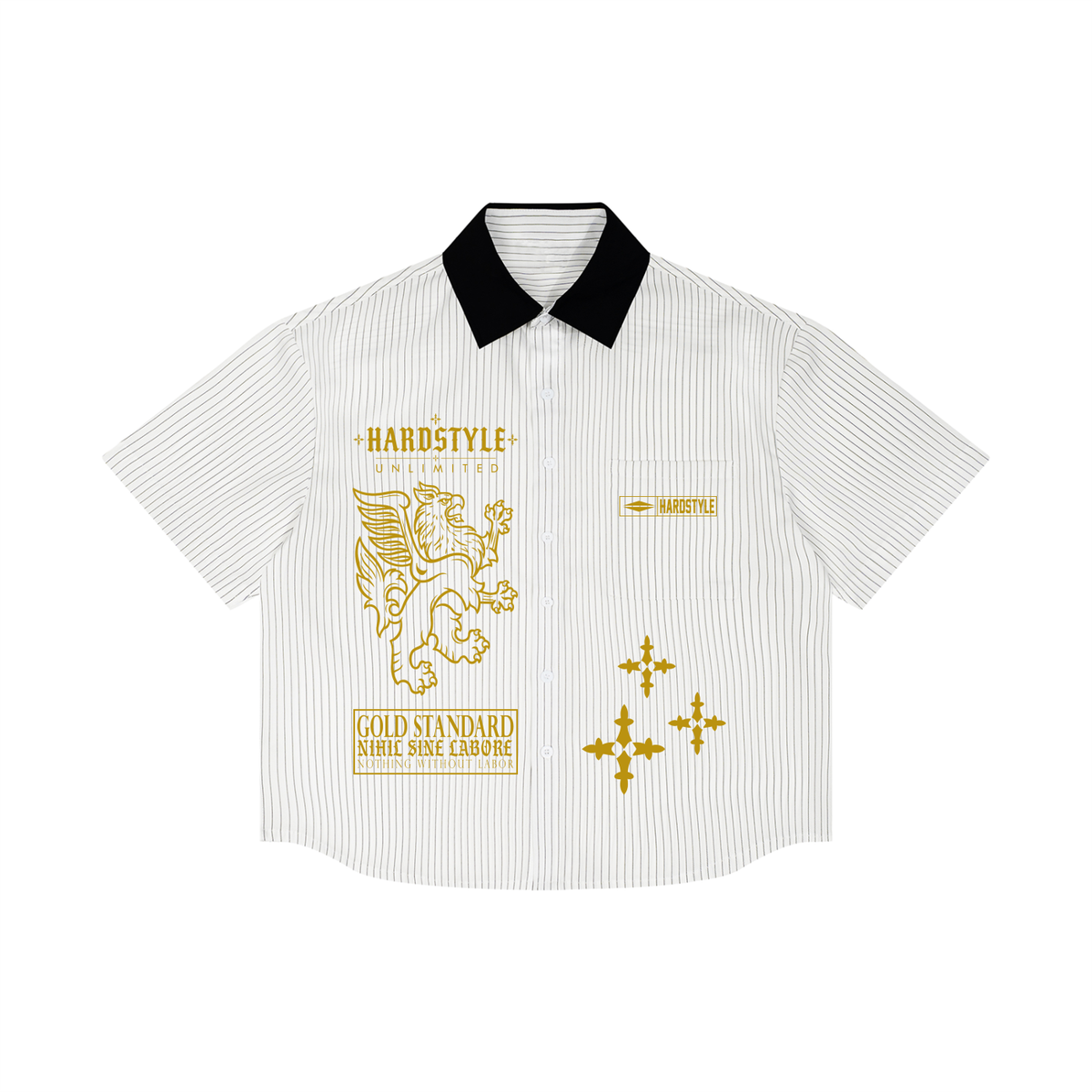 Gold Standard Unisex Striped Boxy Contrast Collar Shirt