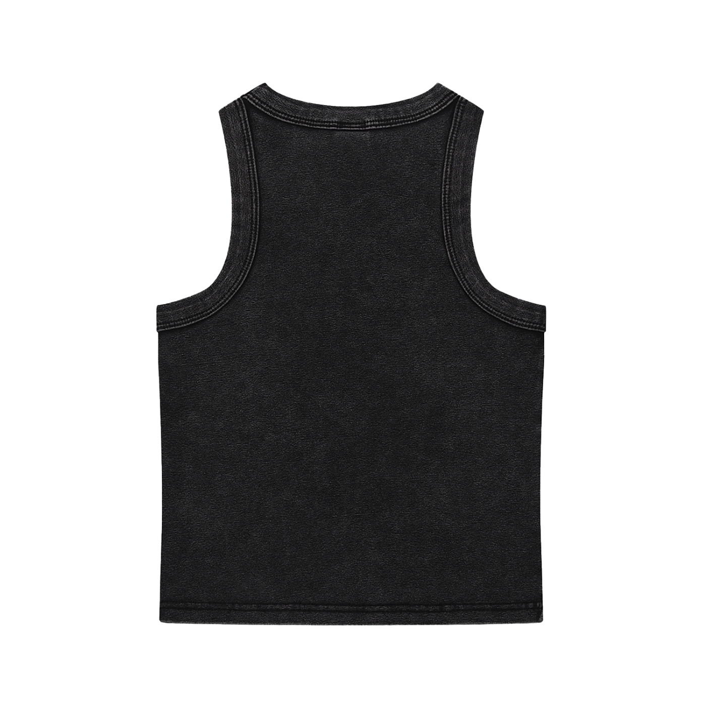 GLITCH BLACK WASHED SUMMER STREET WEAR TANK TOP