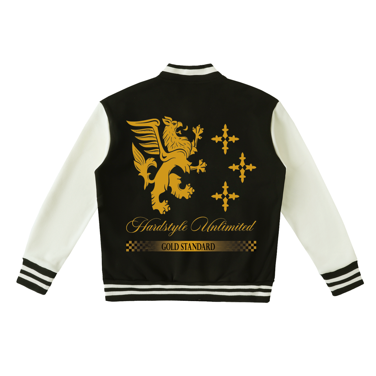 Hardstyle Unlimited Gold Standard Two-Tone Fleeced Varsity Jacket
