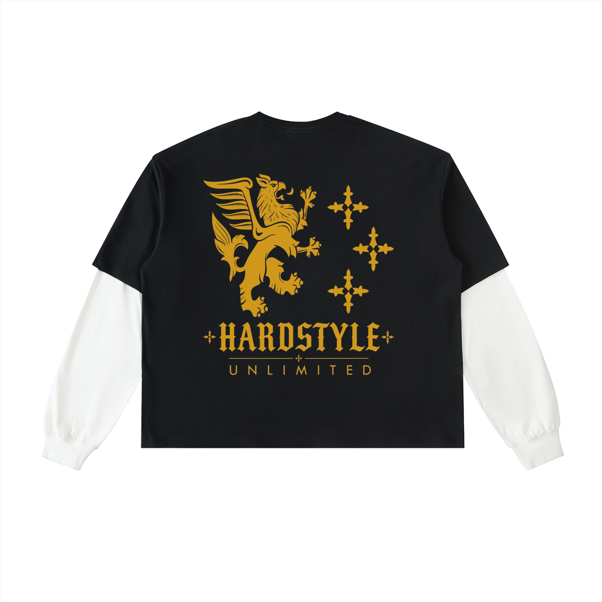 Layered Contrast Sleeve Cotton T-Shirt
