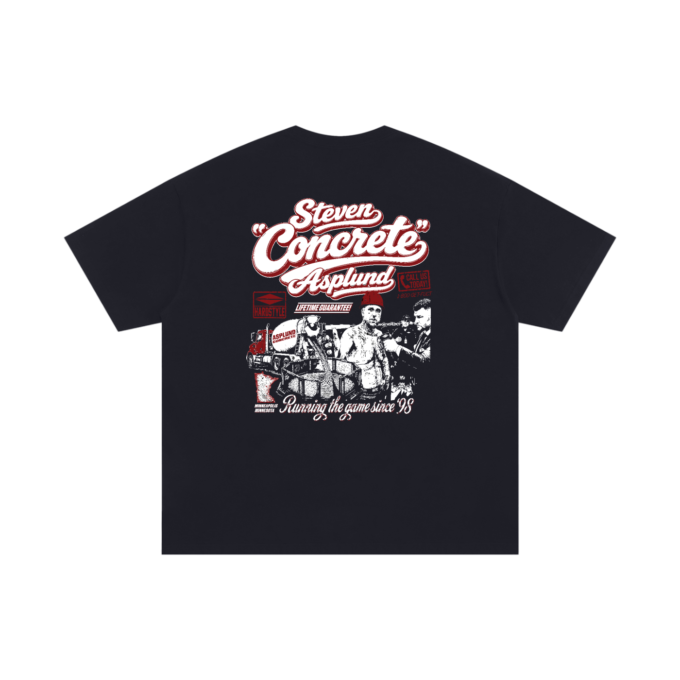 Asplund Concrete Oversized Black Tee - STEVEN ASPLUND MERCH